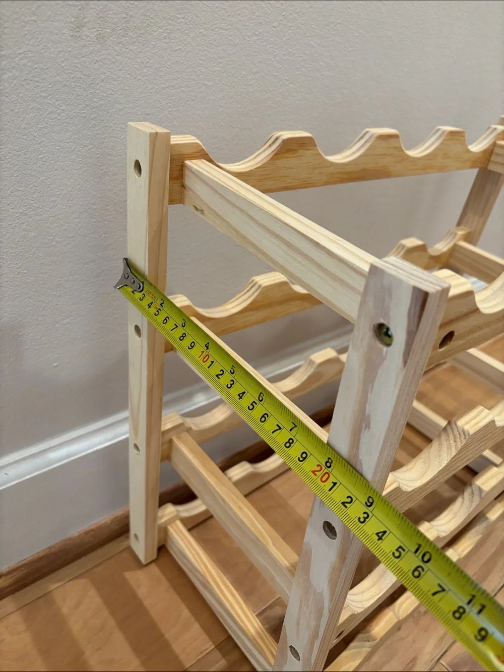 Natural Wood 4-Tier Wine Rack